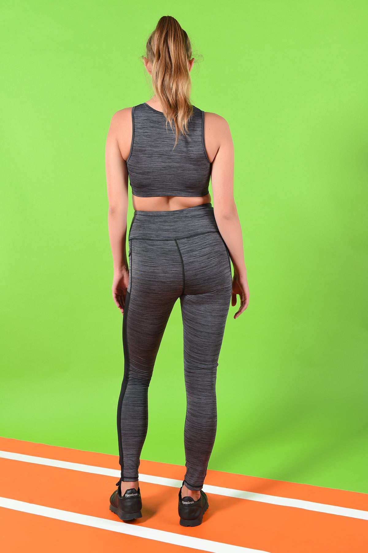 Ephesus Design Spacedye Fabric Grey Active Sportswear for Women
